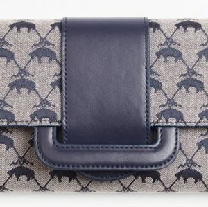 Leather-Trimmed Logo Jacquard Envelope-Flap Wallet
